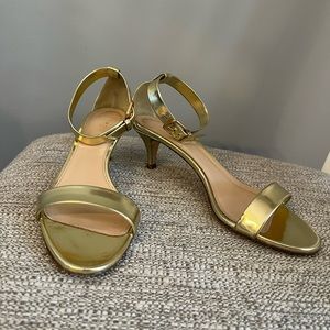 Gold J Crew Kitten Heels